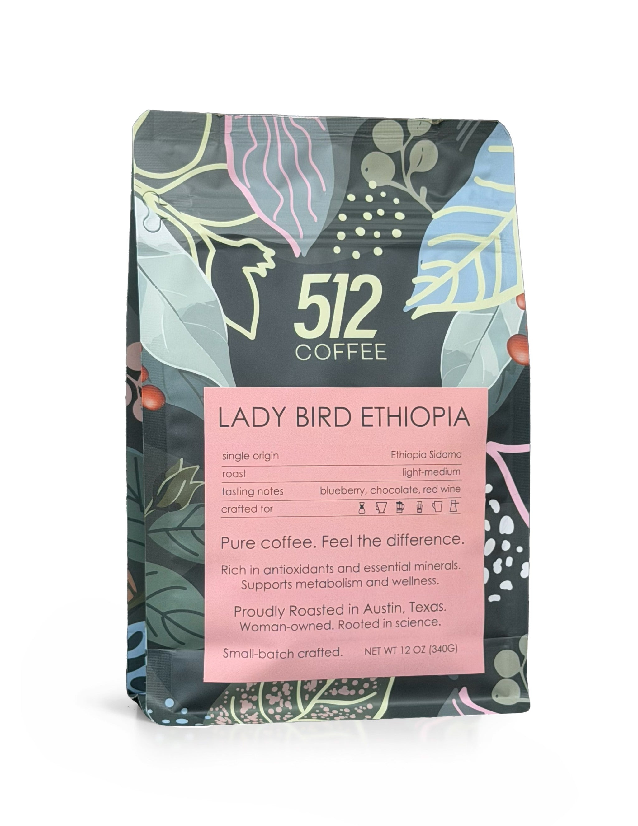 Specialty Ethiopian Whole Bean Coffee, Light-Medium Roast – Lady